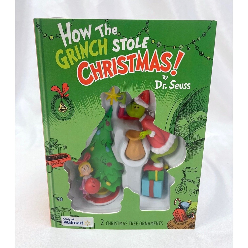 Hallmark How the Grinch Stole Christmas Ornament Set 2 Cindy Lou Who Tree Santa - Picture 1 of 4